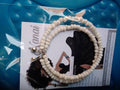 White-Beaded Hoop Earrings
