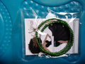 Green Beaded Hoop earrings