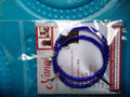 Blue beaded hoop earrings