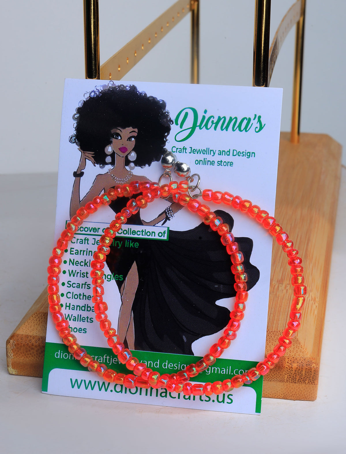 Nanai Dion Craft Jewelry beads and pals earrings, bracelets, necklaces, waist beads and anklets.